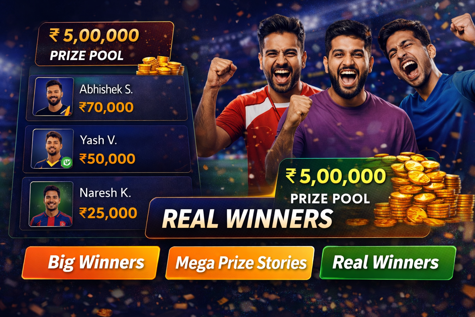 Come Cric Hub fantasy cricket result notes